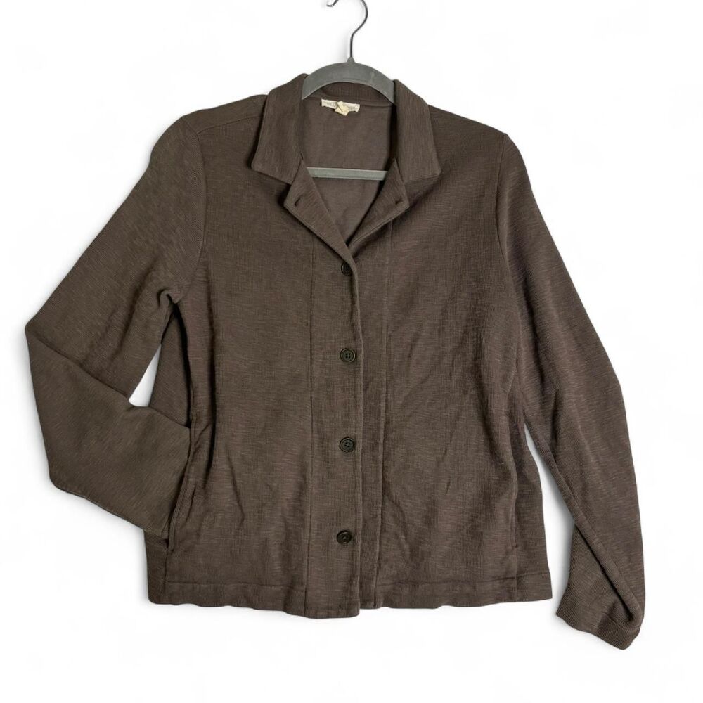 Eileen Fisher Women's Brown Button Down Jacket with pockets | Small